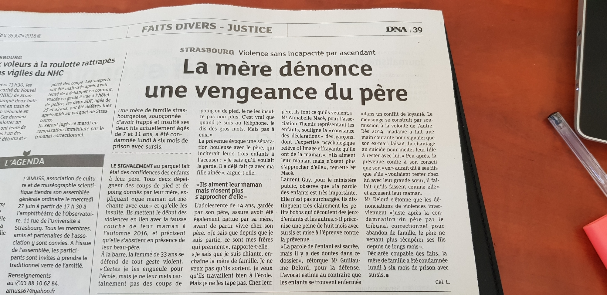 Défense des enfants contre la violence et les insultes de la maman : 6 mois avec sursis